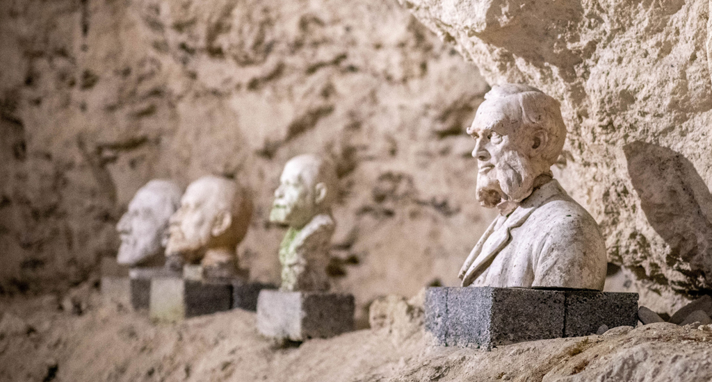Skulptur af Anders Bundgaard i Thingbæk Kalkminer